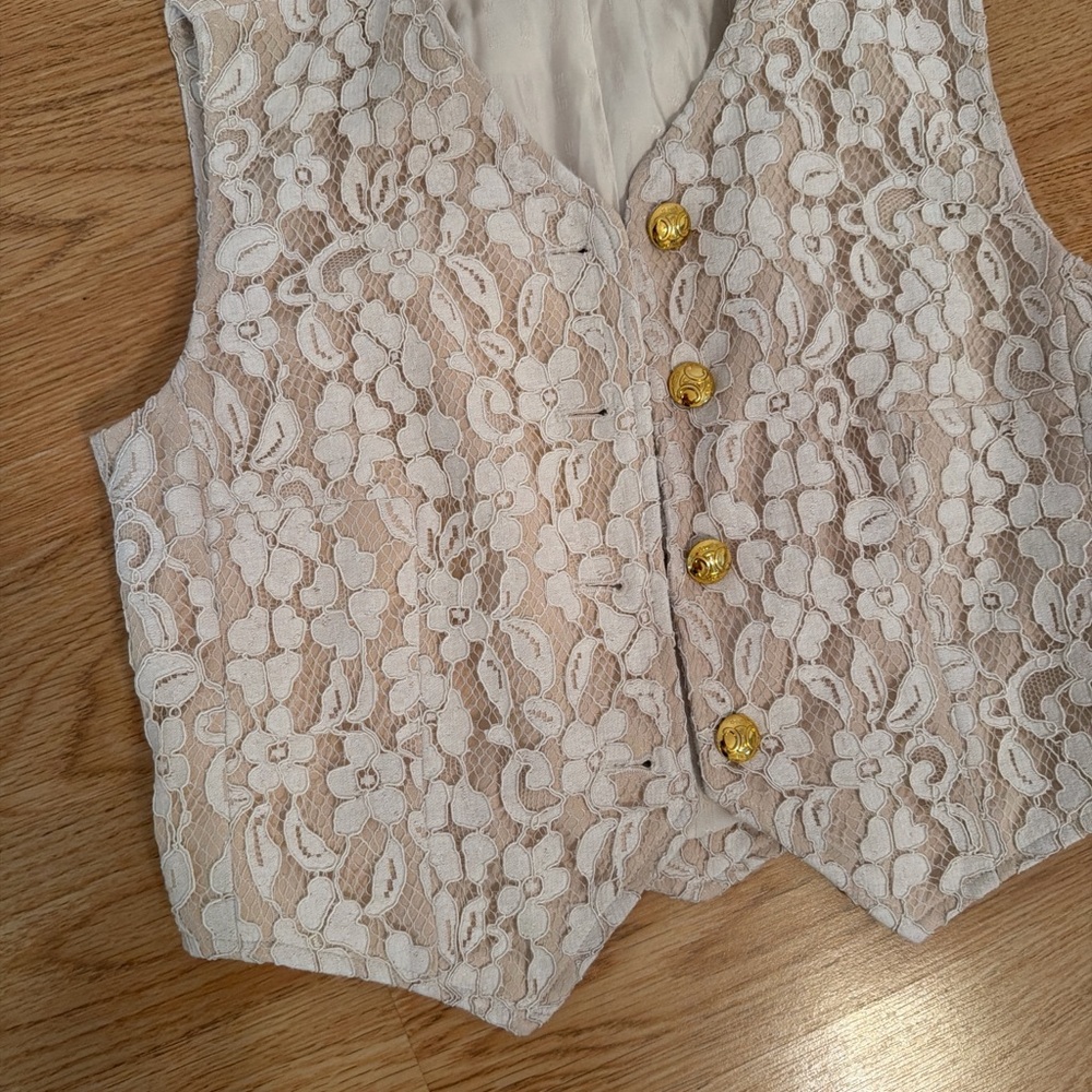 Othr Lace Floral Blouse in Cream and Gold
